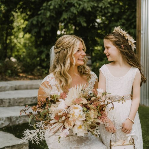 Bride and flowergirl wreath