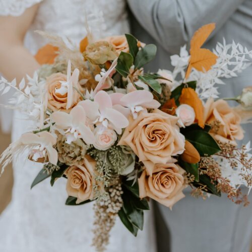 Rustic manor terracotta bridal bouquet